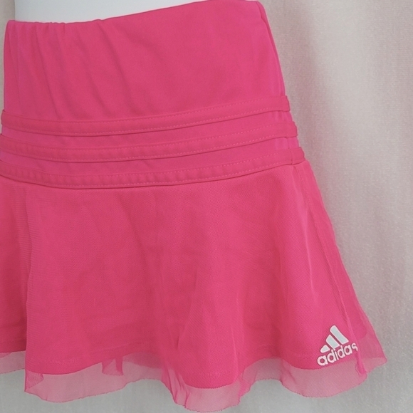 Adidas Girls Tennis Skort with tulle overlay - Pink - size 6 - Picture 2 of 6